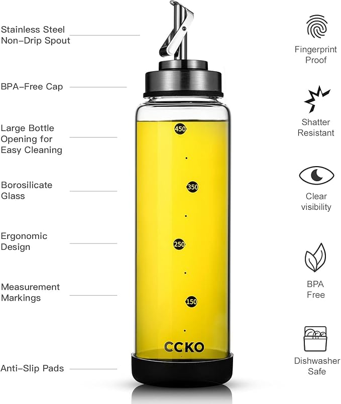 Glass Olive Oil Dispenser Bottle Shatterproof and Leakproof - Image 7