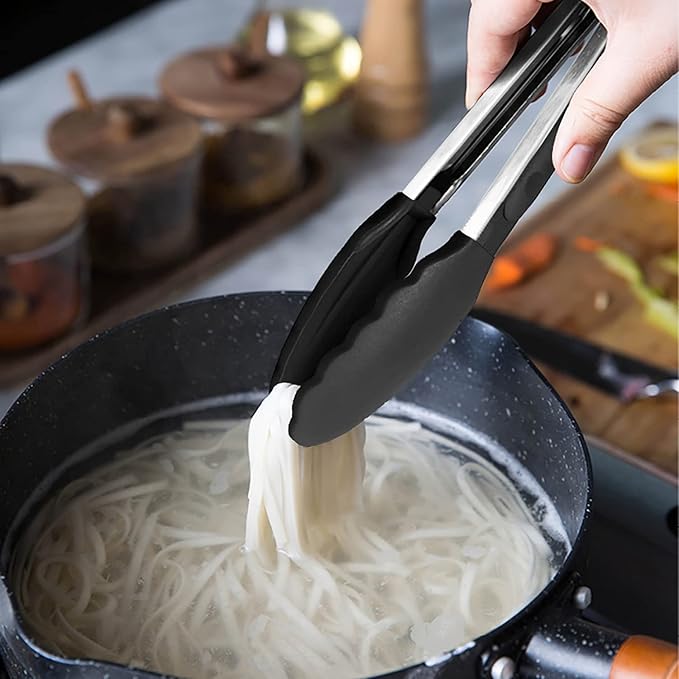HINMAY Mini Tongs with Silicone Tips 7-Inch Kitchen Tongs - Image 6