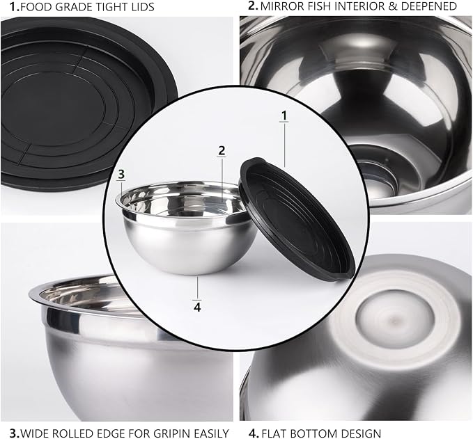Leidawn Mixing Bowls with Lids set - Image 2