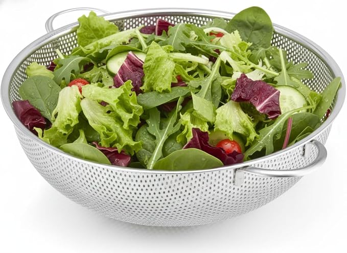5-Quart Colander for Kitchen, Stainless Steel Colander by TooWoom