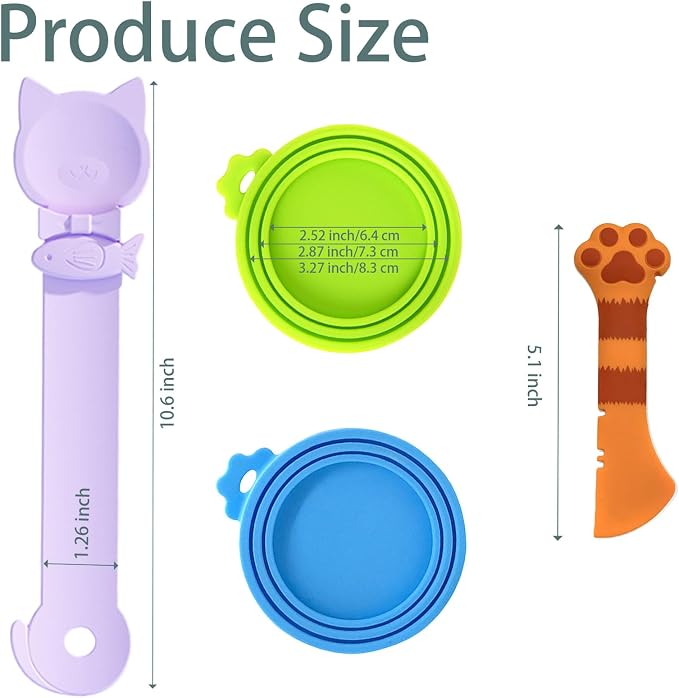 Cat Spoons for Wet Food Pet Can Lid Cover, Silicone Multi-Function Cute Paw - Image 2
