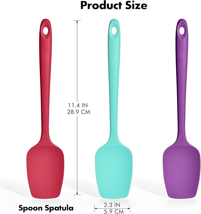 Silicone Spoonula Set: 600ºF Heat Resistant Food Grade Cooking Baking Utensils - Image 2