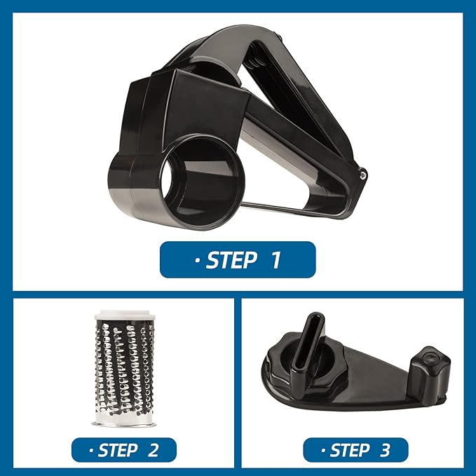 Cheese Grater with Handle, Rotary Cheese Grater, Hard Cheese & Nut Grater - Image 3