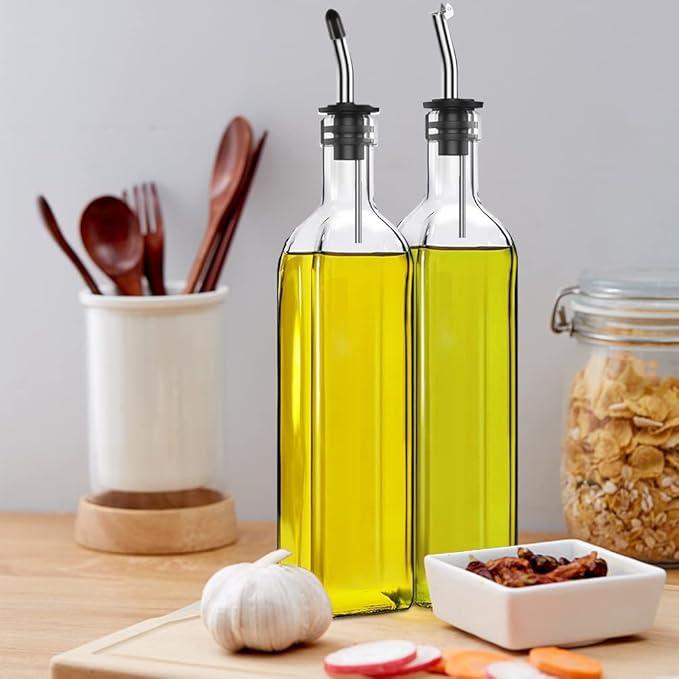 Leaflai Olive Oil Dispenser Bottle, 4 Labels, 1 Brush and 1 Funnel Oil Bottles - Image 7