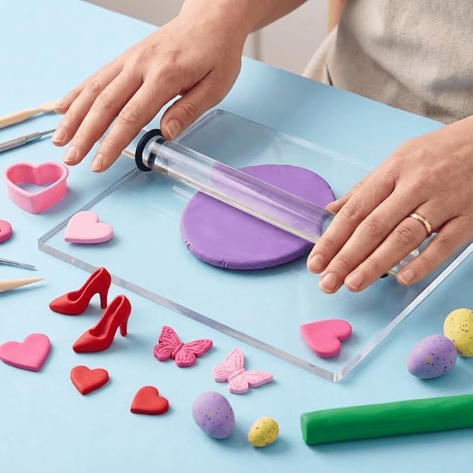 DIYOOHOMY 2Pcs Polymer Clay Roller Tools, Acrylic Rolling Pin - Image 2