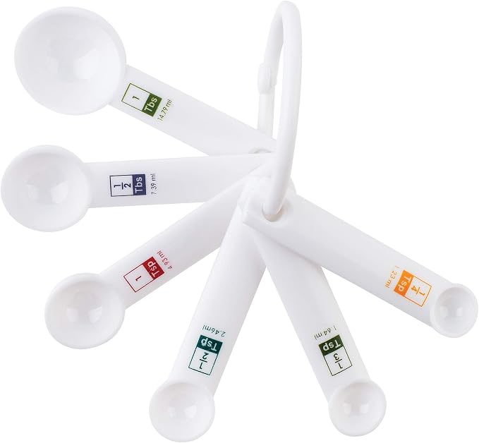 Fox Run 6-Piece Plastic Measuring Spoon Set White, 1.6 x 9 x 3 inches - Image 7