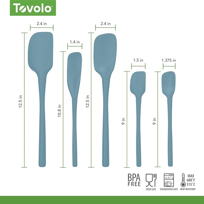 Tovolo Flex Core 5 Piece Silicone Spatula Set Heat Resistant All Silicone - Image 6