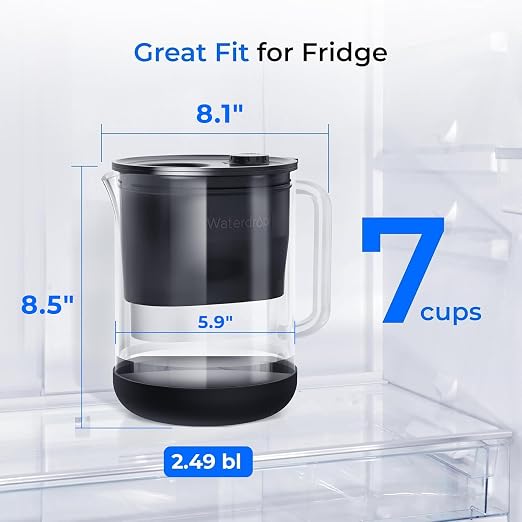 Waterdrop PT-72BL Glass Water Filter Pitcher, Eco-Friendly, NSF/ANSI 53 - Image 4