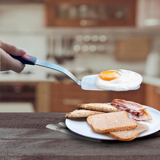 Stainless Steel Flexible Spatula Solid Turner, XiaoZu Thin Metal Spatula - Image 3