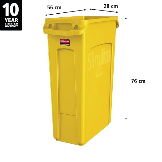 Rubbermaid Commercial Products Slim Jim Plastic Rectangular Trash/Garbage - Image 2