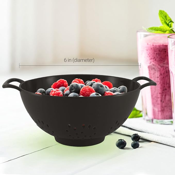 Meadow Lane 6-inch Small Colander, Dishwasher Safe, Double Handles, Compact - Image 9