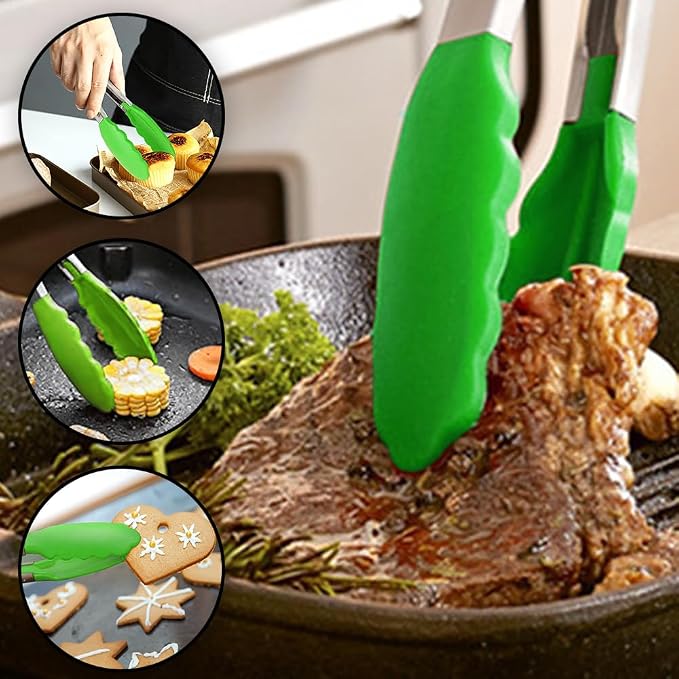 Small Silicone Serving Tongs Set of 3, Mini Tongs - Image 7