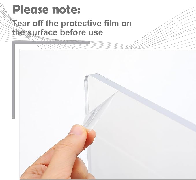 Vesici 2 Pcs Clear Acrylic Sink Splash Guard Freestanding Panel Barrier - Image 3