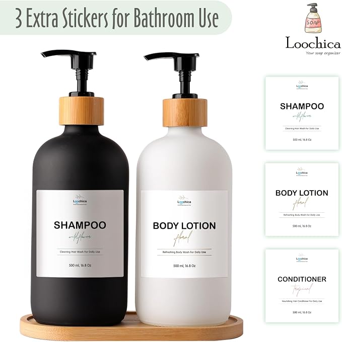 LOOCHICA 2 Pack Glass Soap Dispenser Set - Image 6