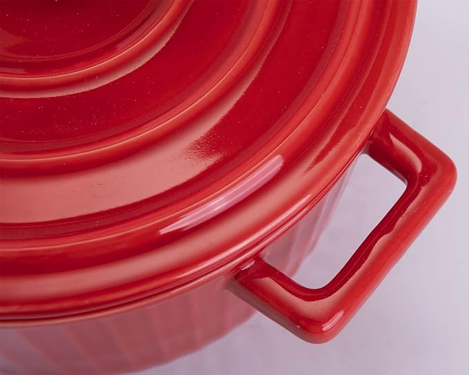 WHJY Red Colorful Ceramic Casserole Dish - Image 3