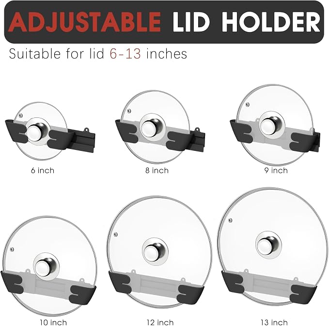 Adjustable Universal Pot Lid Holder Organizer - Image 3