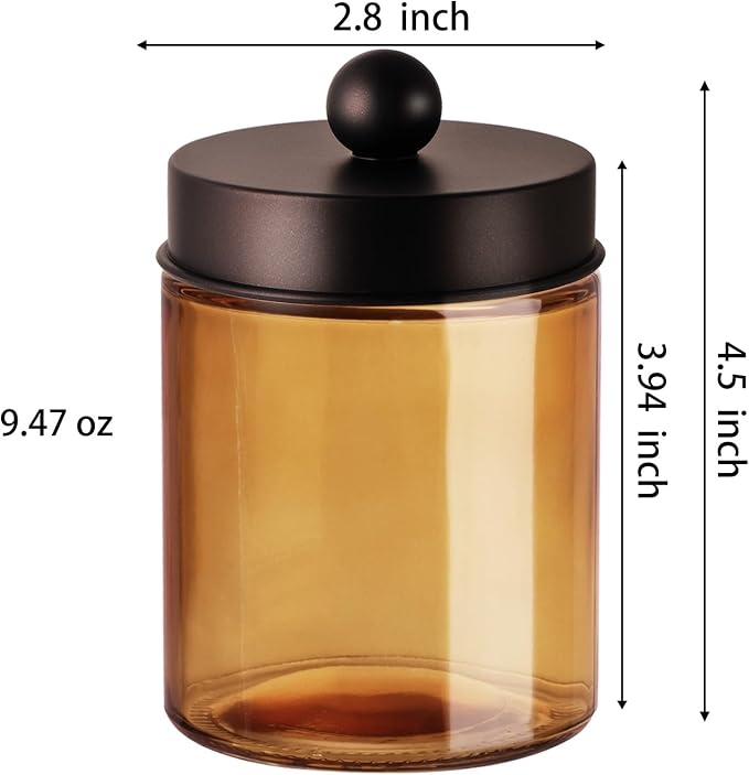 3 Pack Apothecary Jar Canisters Bathroom Vanity Organizer - Image 7