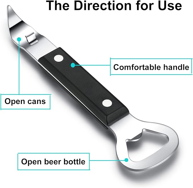 HANCELANT Can Punch Bottle Opener, Manual Stainless Steel Can Opener 2 Pack - Image 2