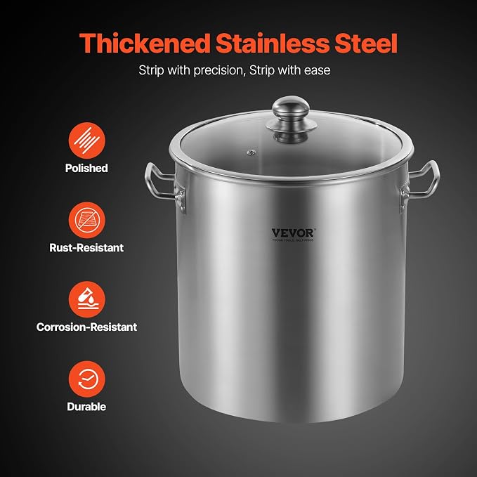 VEVOR Stainless Steel Stockpot, 24 Quart Cooking Pots, Cookware Sauce Pot - Image 3