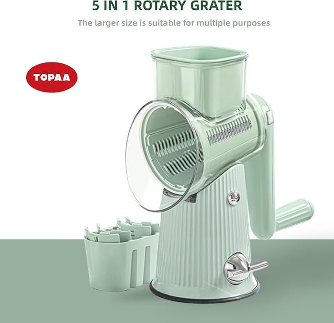 Rotary Cheese Grater with Handle - Image 3