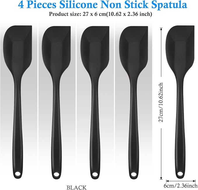 Shappy 4 Pieces Silicone Cooking Spoons 10.6 Inch Heat Resistant Kitchen Spoons - Image 2