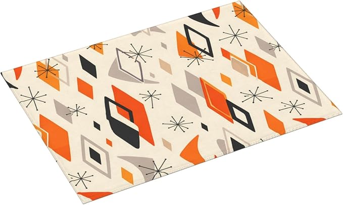 Retro Geometric Pattern Dish Drying Mat - Image 2