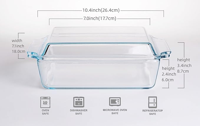 Rectangular Tempered Glass Casserole Dish, Tempered Glass Baking Dish - Image 2