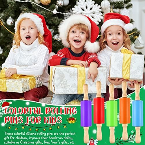 Thenshop 10 Pcs 9 Inch Mini Rolling Pins, Small Kids Dough Rollers