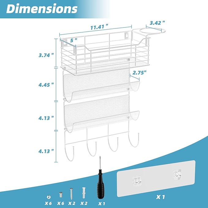 VITVITI Metal Hair Tool Organizer Wall Mount, Hair Dryer Holder - Image 6