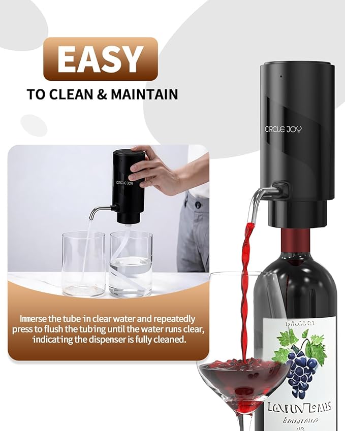 CIRCLE JOY 5-in-1 Electric Wine Bottle Opener Set, Rechargeable Wine Opener Kit - Image 7