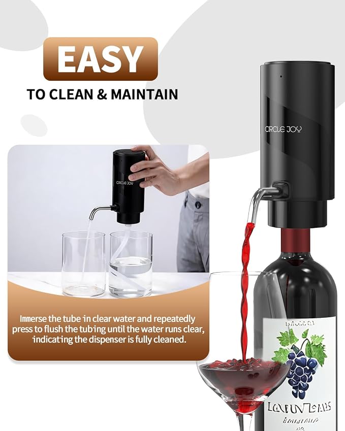 CIRCLE JOY Electric Wine Aerator Pourer, Rechargeable Automatic Wine Decanter - Image 6