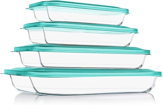 KOMUEE 8 Pieces Glass Baking Dish by KOMUEEUS