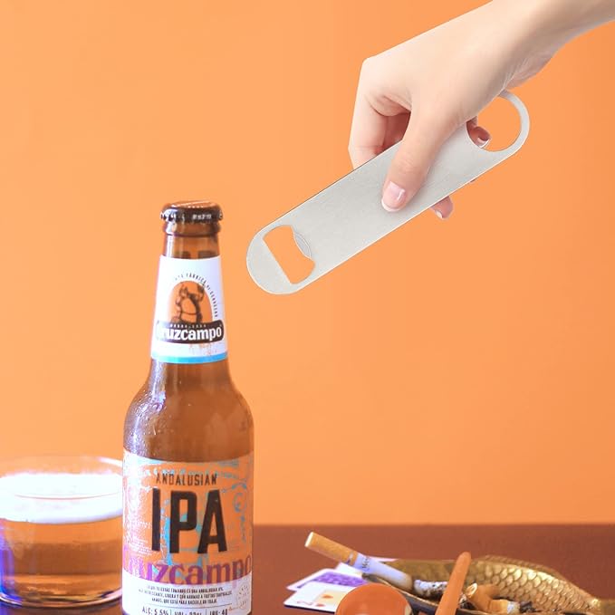 24 Pack Flat Beer Bottle Opener 7 inch Heavy Duty Stainless Steel Flat Bottle - Image 6