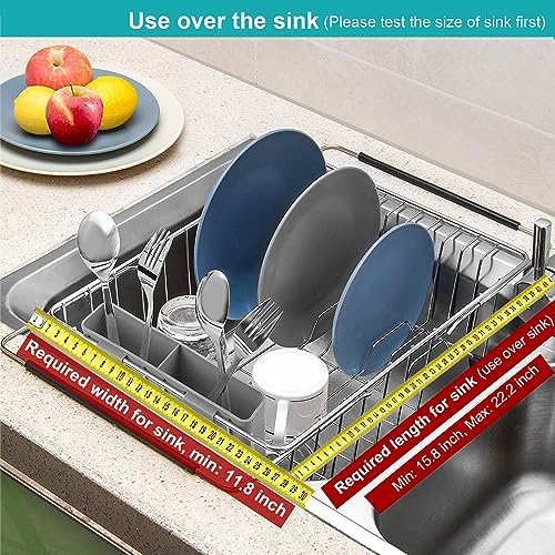 iPEGTOP Expandable Dish Drying Rack, Stainless Steel