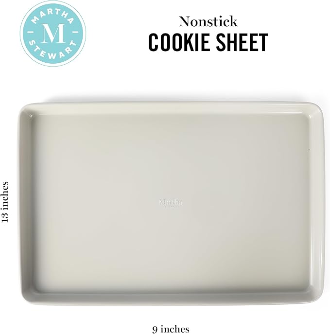 Martha Stewart Gallen 13 x 9 Inch Nonstick Carbon Steel Cookie Sheet – Cool Grey - Image 2