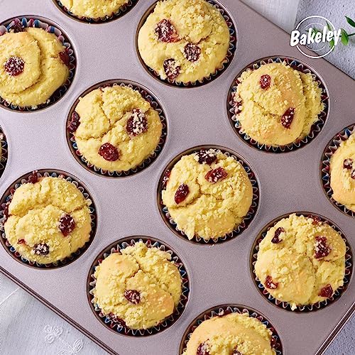 Muffin Cake Pan 12-Cavity, Heavy Duty Carbon Steel, Non-Stick Cupcake