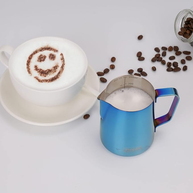 Milk Frothing Pitcher, 12oz Espresso Steaming Pitchers Stainless Steel - Image 3