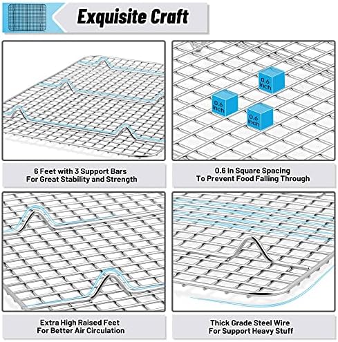 TeamFar Cooling Rack, 16.5”x11.5” Stainless Steel Baking Grid Wire