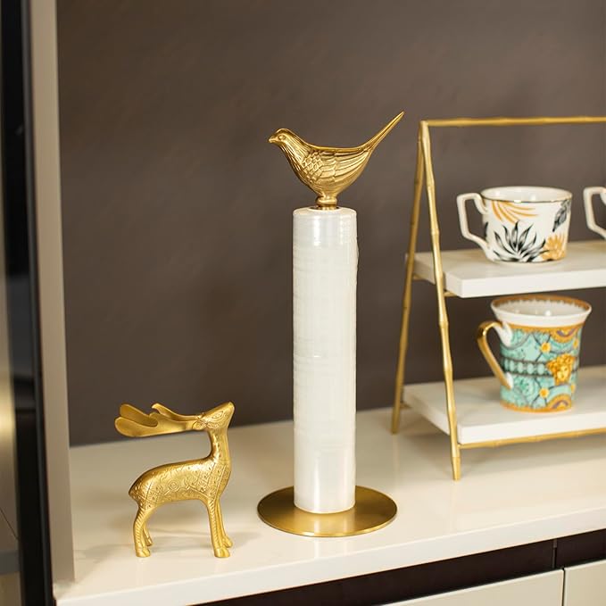Luxurious Gold Paper Towel Holder Countertop, Brass Paper Towel Holder - Image 2