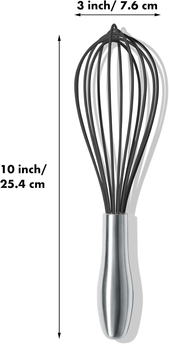OYV 10-Inch Black Silicone Whisk, Heat Resistant 480°F Kitchen Whisk - Image 7