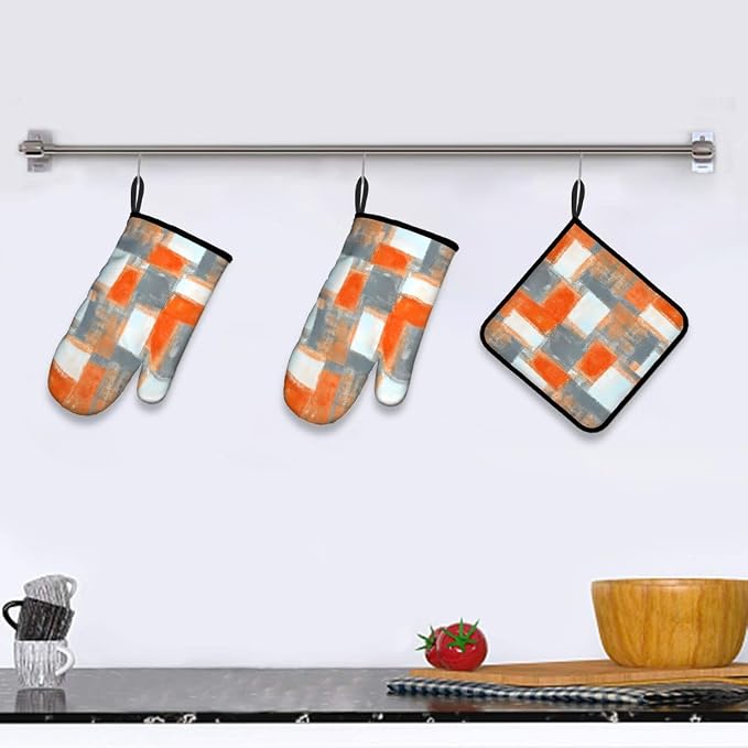 LOKMU Oven Mitts and Pot Holders Set of 3, Kitchen Decor Gifts - Image 5