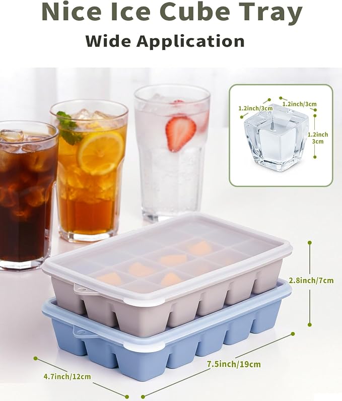 Silicone Ice Cube Tray with No-Spill Lid - Image 6