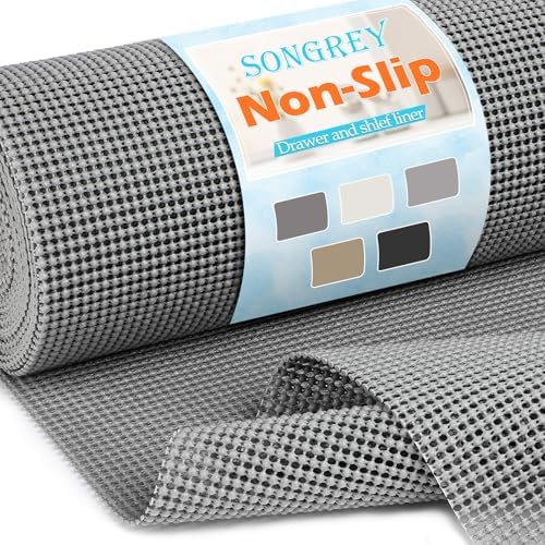 Songrey Non-Slip Shelf Cabinet and Drawer Liner, 12IN x 20FT, Dark