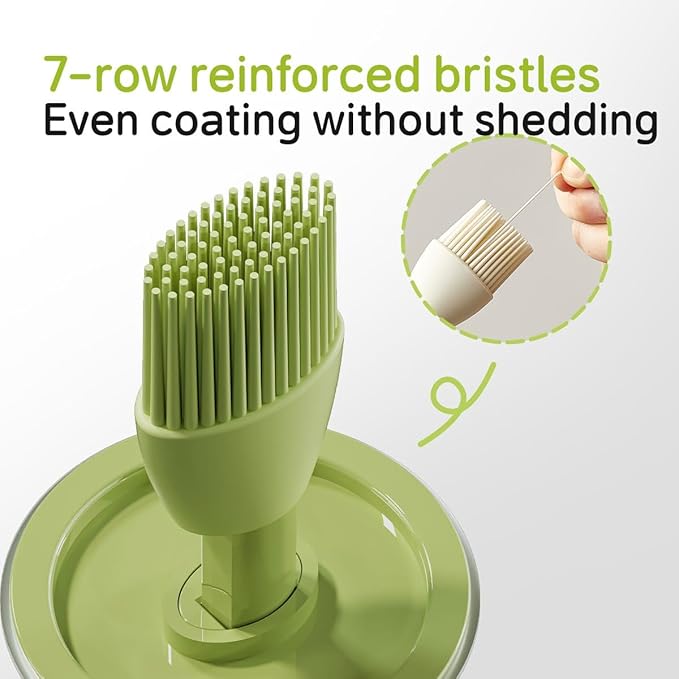 Retractable Oil Brush Dispenser, 2-in-1 Glass Olive Oil Bottle - Image 4