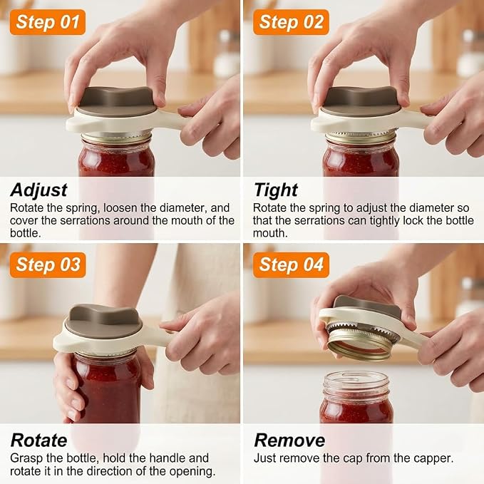 4-in-1 Jar Opener for Seniors -Adjustable Lid Opener - Image 6