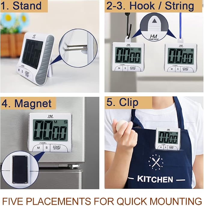2-Pack Large Display Kitchen Timer - Image 3