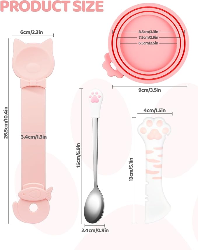 5 PCS Cat Food Can Covers Lids Set, Silicone Pet Food Can Lids - Image 2