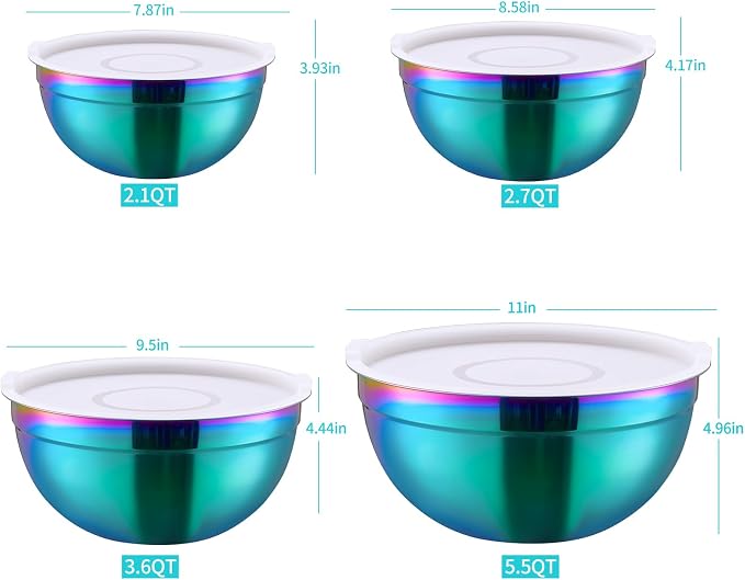 4 Piece Rainbow Mixing Bowls - Image 2