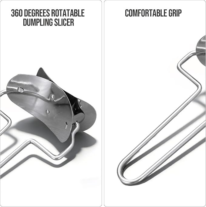2 Pieces Stainless Steel Pastry Rolling Cutter Circle Dough Blade Roller - Image 4