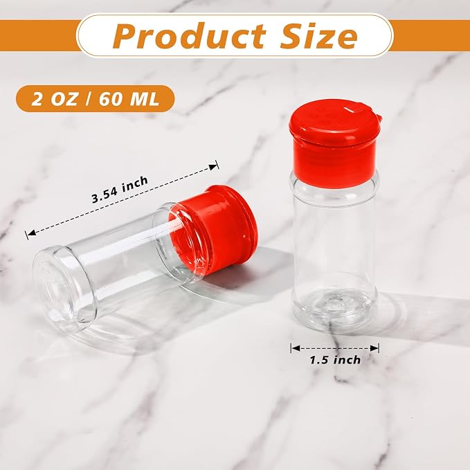 Amyhill 100 Pcs Plastic Spice Bottles Spice Jars - Image 2